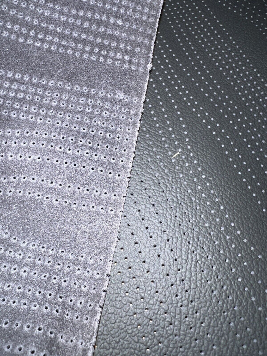 Perforated Leather Sheets Wave Pattern for Car Seats Wallets Bags Crafts Black