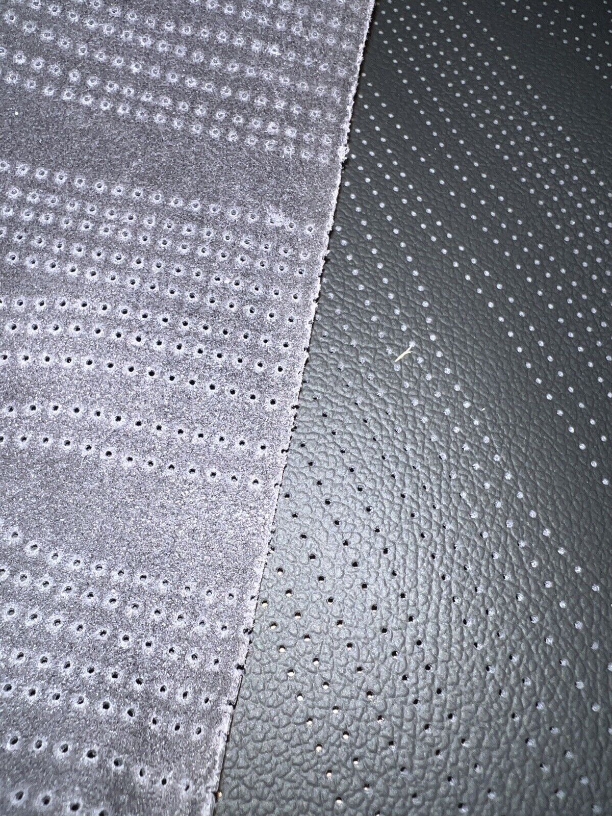 Perforated Leather Sheets Wave Pattern for Car Seats Wallets Bags Crafts Black