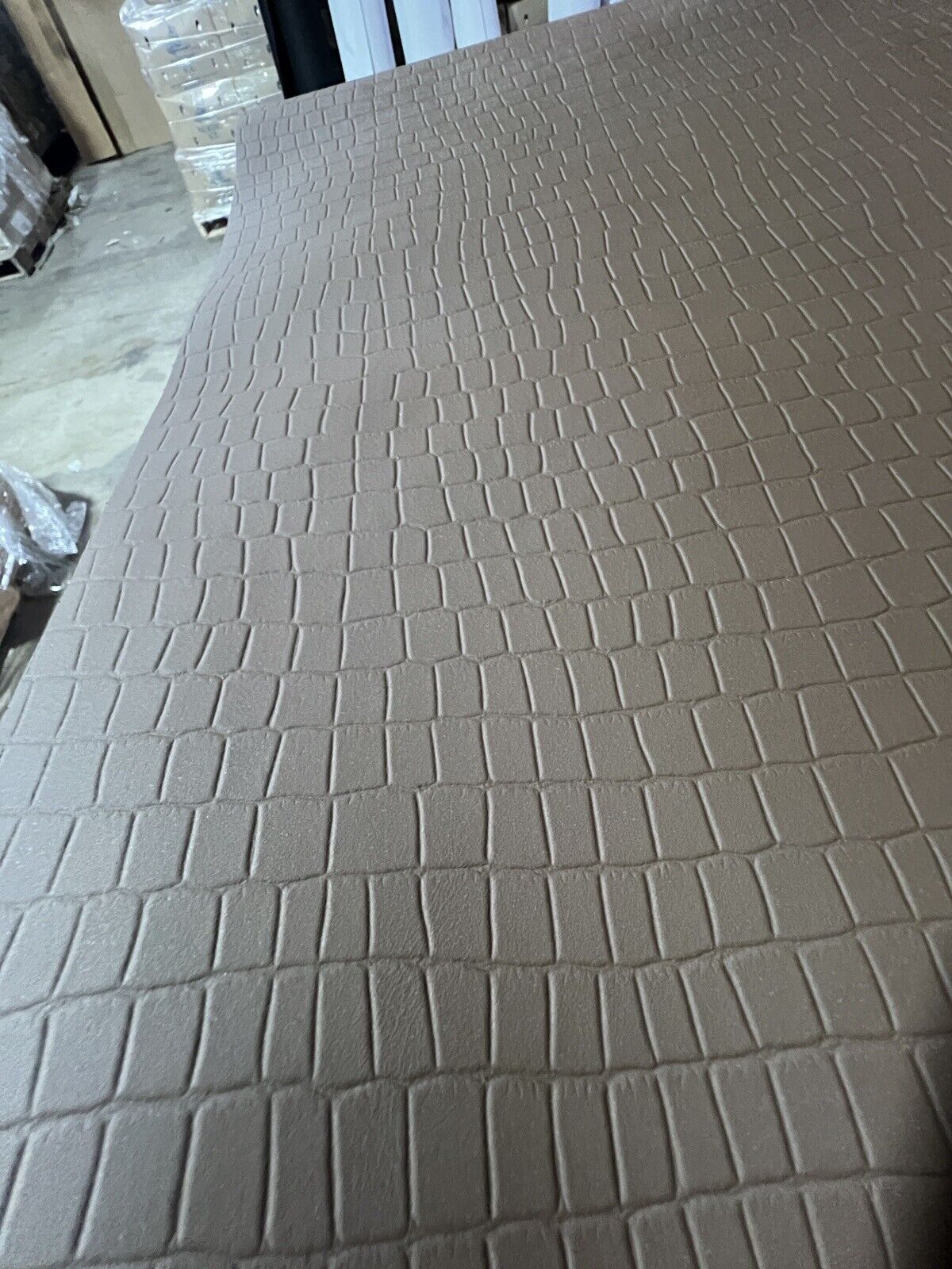 Cowhide Embossed Leather Crocodile Brown. Sheets for Crafters, Wallets Car Seats