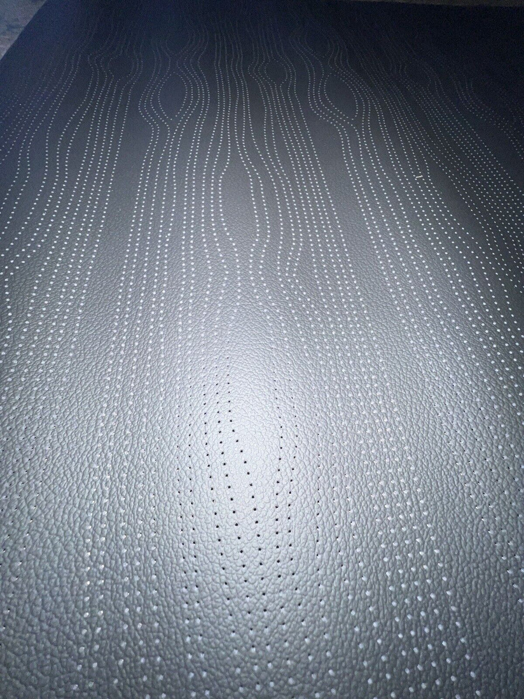 Perforated Leather Sheets Wave Pattern for Car Seats Wallets Bags Crafts Black