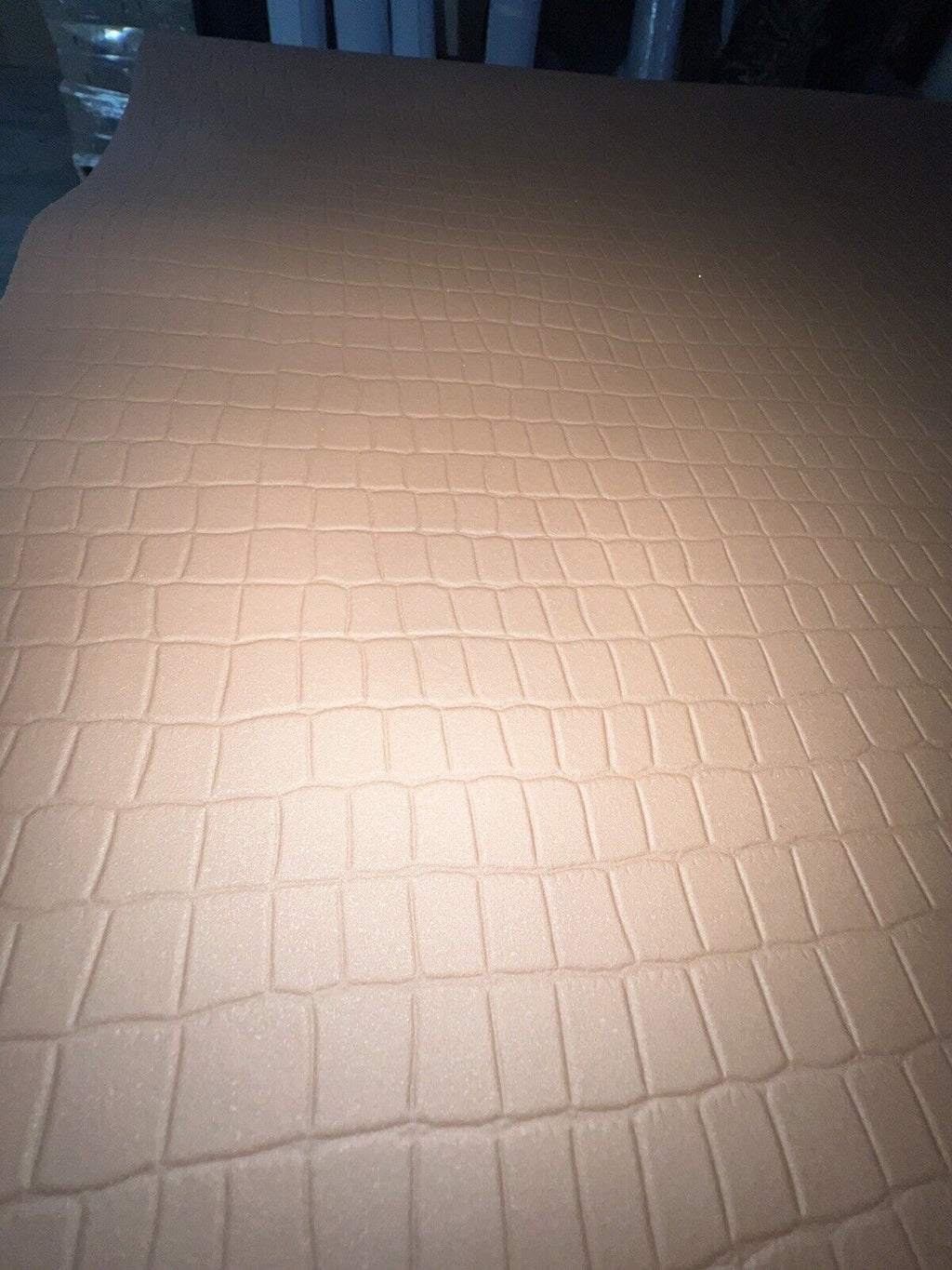 Cowhide Embossed Leather Crocodile Brown. Sheets for Crafters, Wallets Car Seats