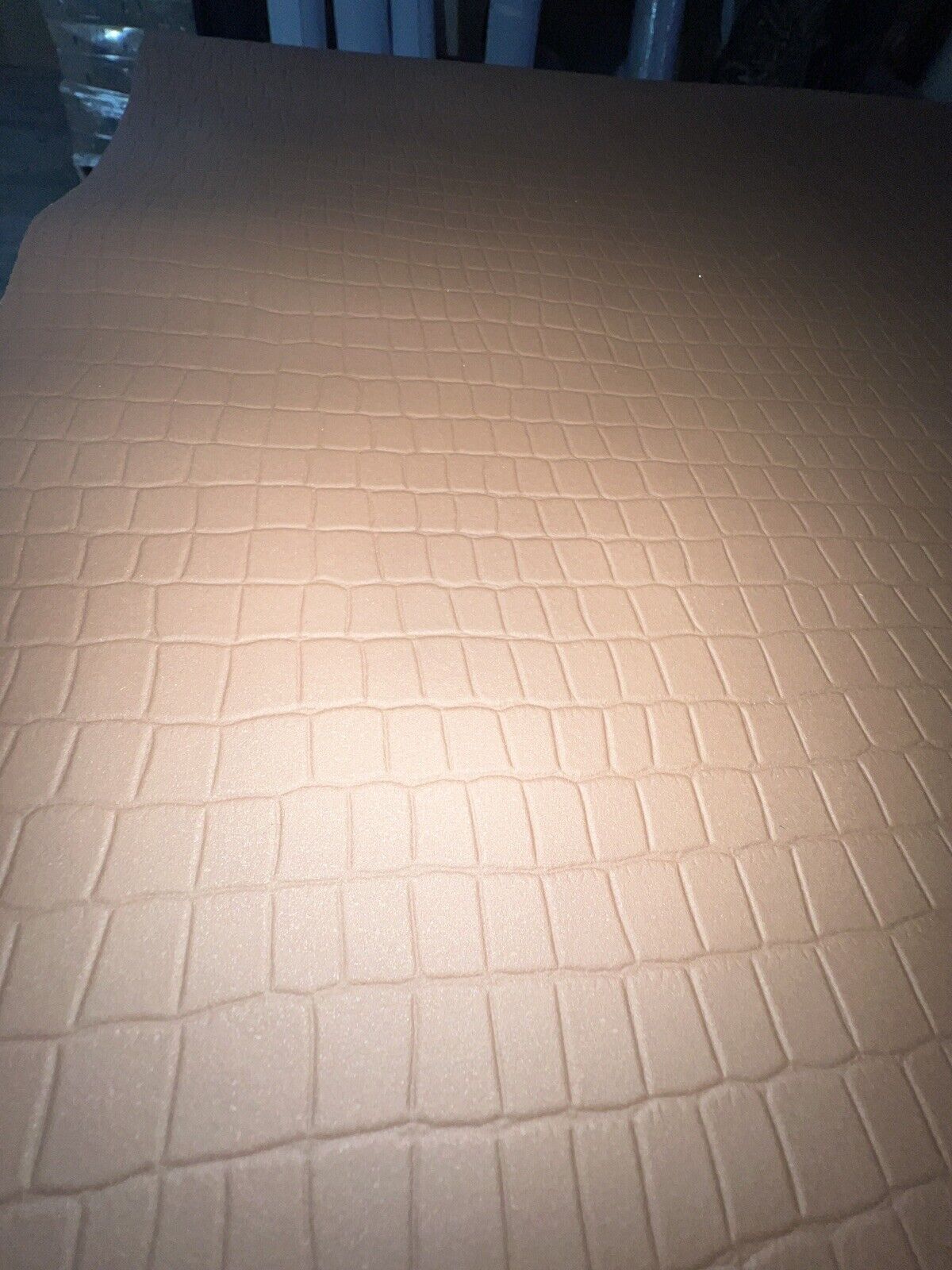 Cowhide Embossed Leather Crocodile Brown. Sheets for Crafters, Wallets Car Seats