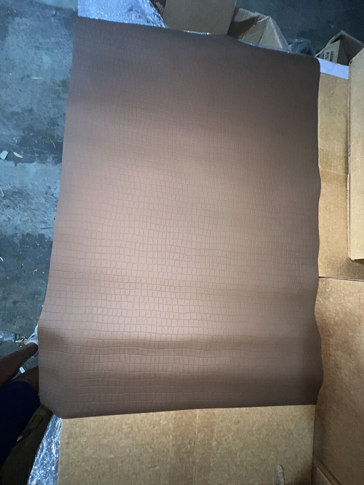 Cowhide Embossed Leather Crocodile Brown. Sheets for Crafters, Wallets Car Seats
