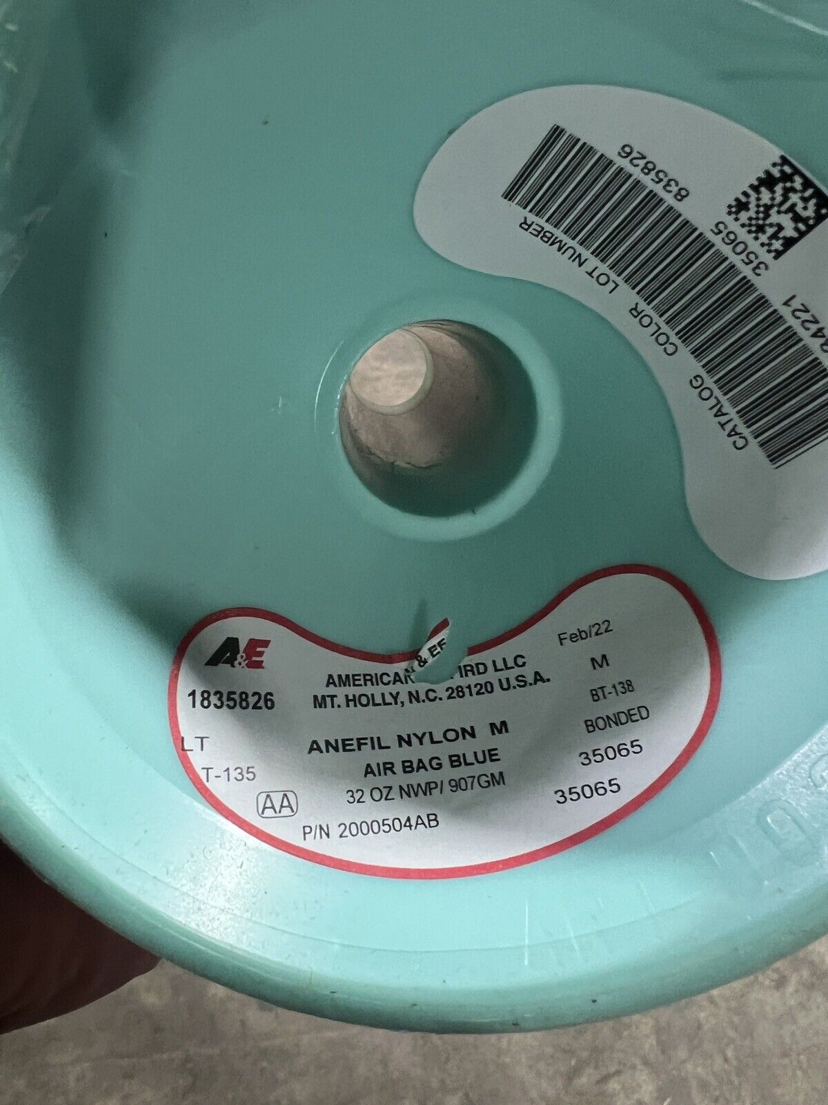 Air Bag Blue Color Nylon Thread 32 Oz Made in USA by A&E T135 Bonded Nylon