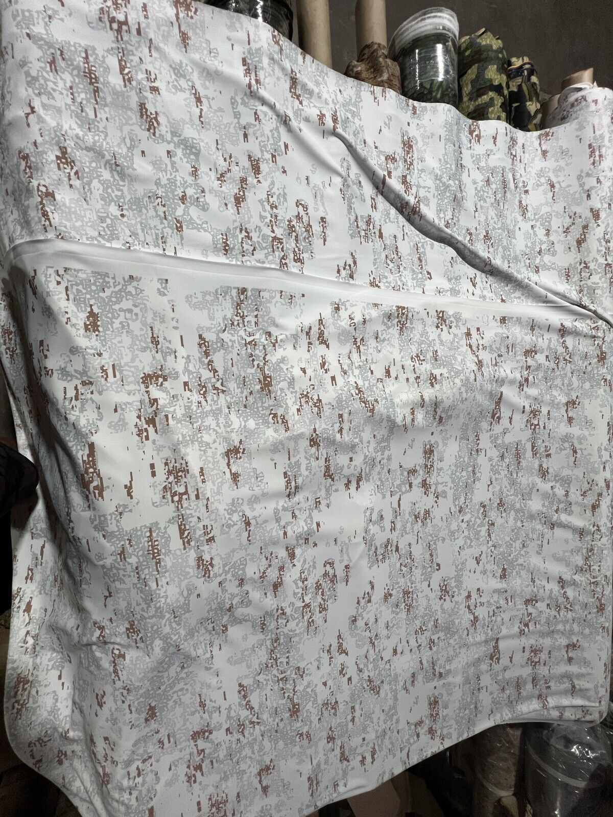 Forloh Snow Fall Camouflage Taffeta Spandex Camo Polyester Fabric 60”