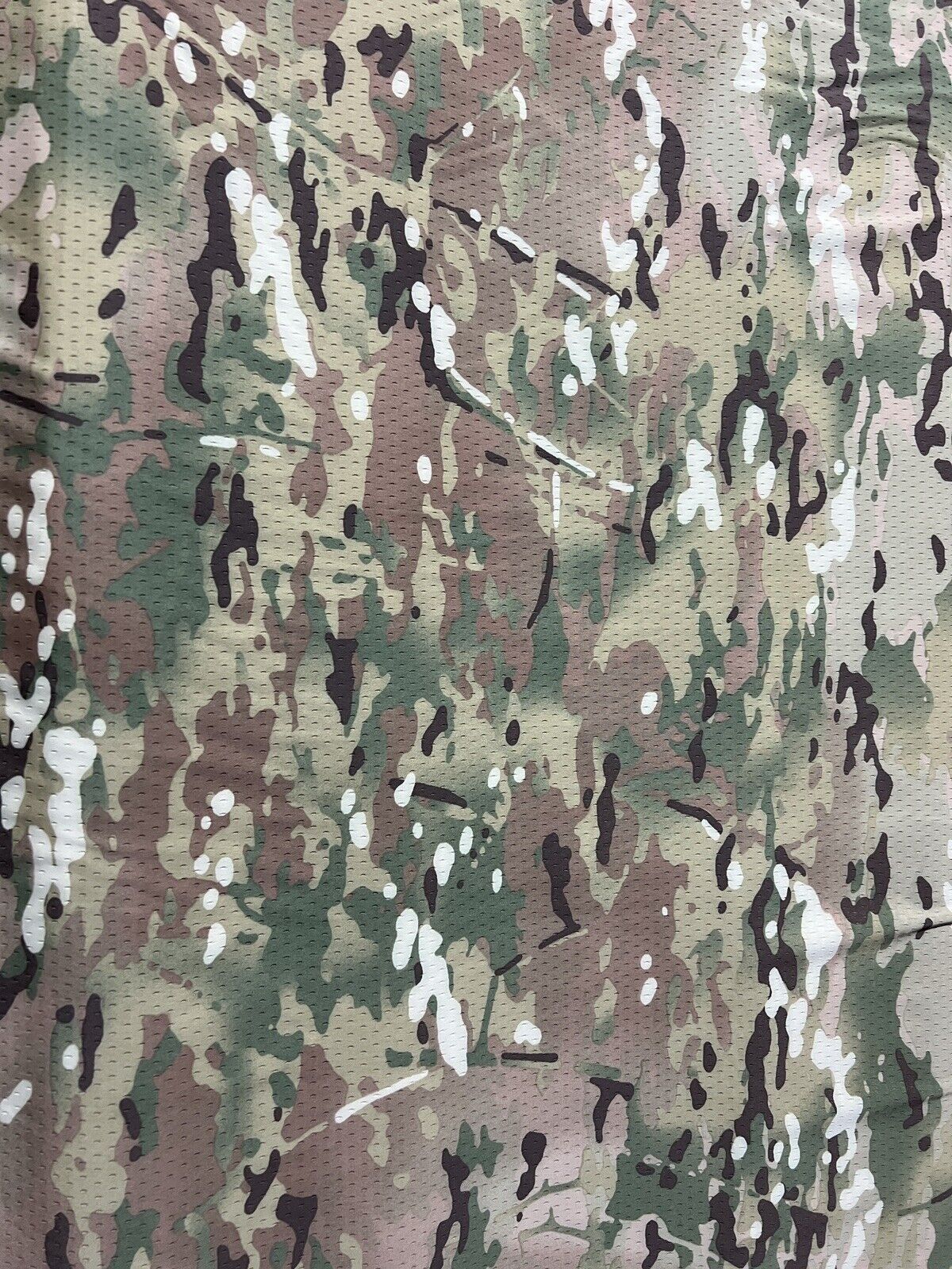 OCP Camouflage Dimple Dash Perf Mesh Taffeta Spandex Camo Polyester Fabric 60”