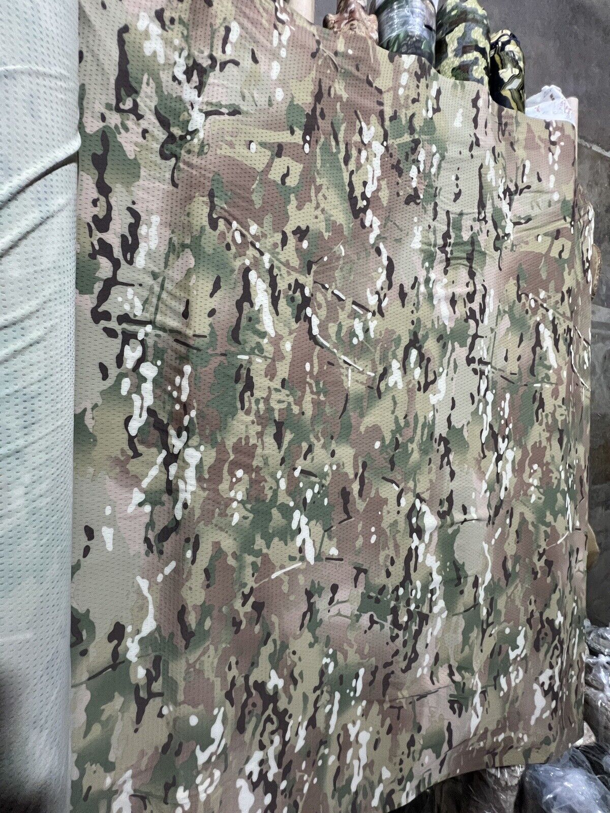 OCP Camouflage Dimple Dash Perf Mesh Taffeta Spandex Camo Polyester Fabric 60”