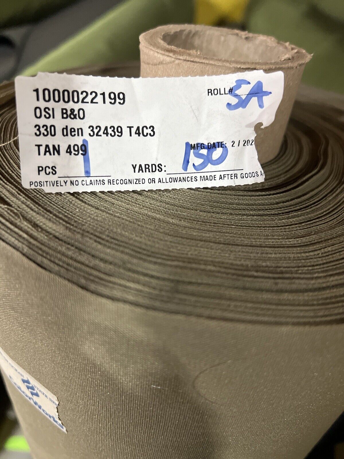 Tan 499 330D Waterproof Coated  60" Nylon Fabric Midweight