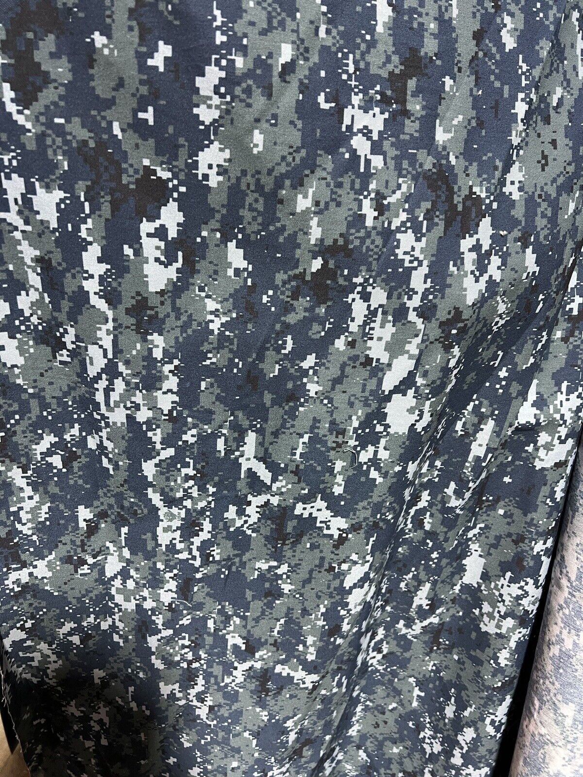 Navy Blue Digital NyCo TWILL Camo Fabric 60”