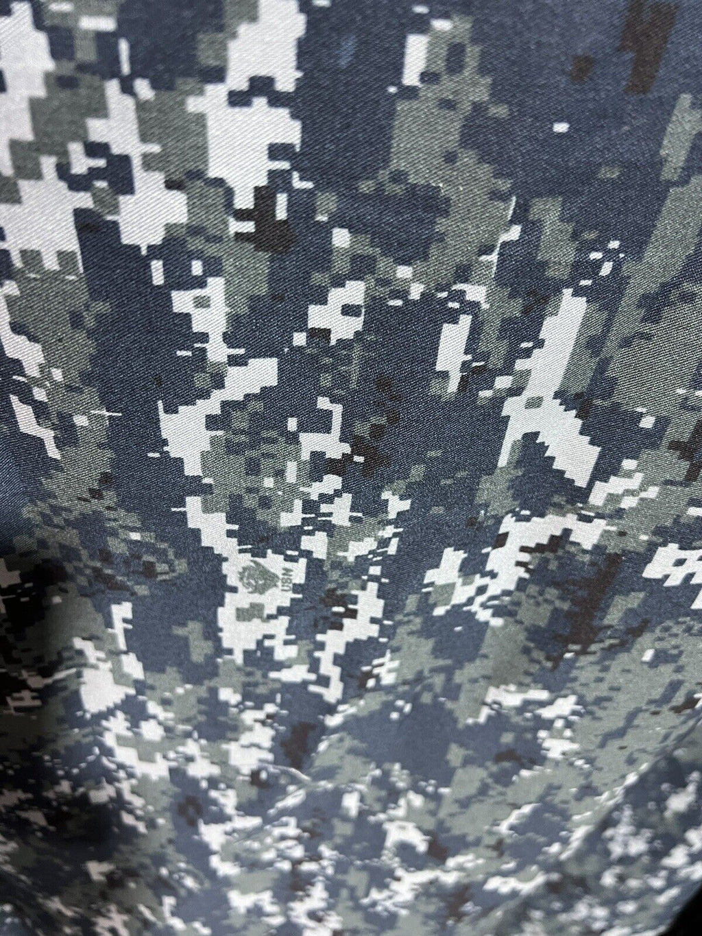 Navy Blue Digital NyCo TWILL Camo Fabric 60”