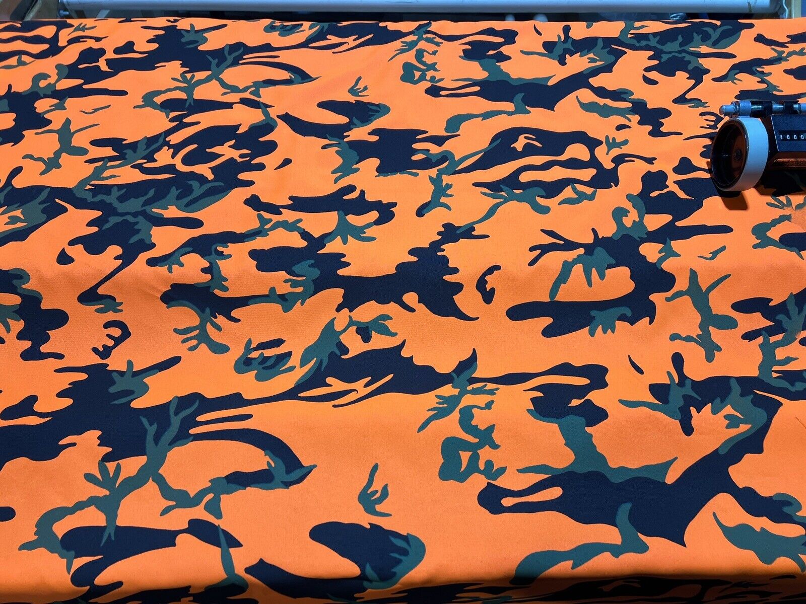 Orange Camo Cotton Fabric 60” Wide