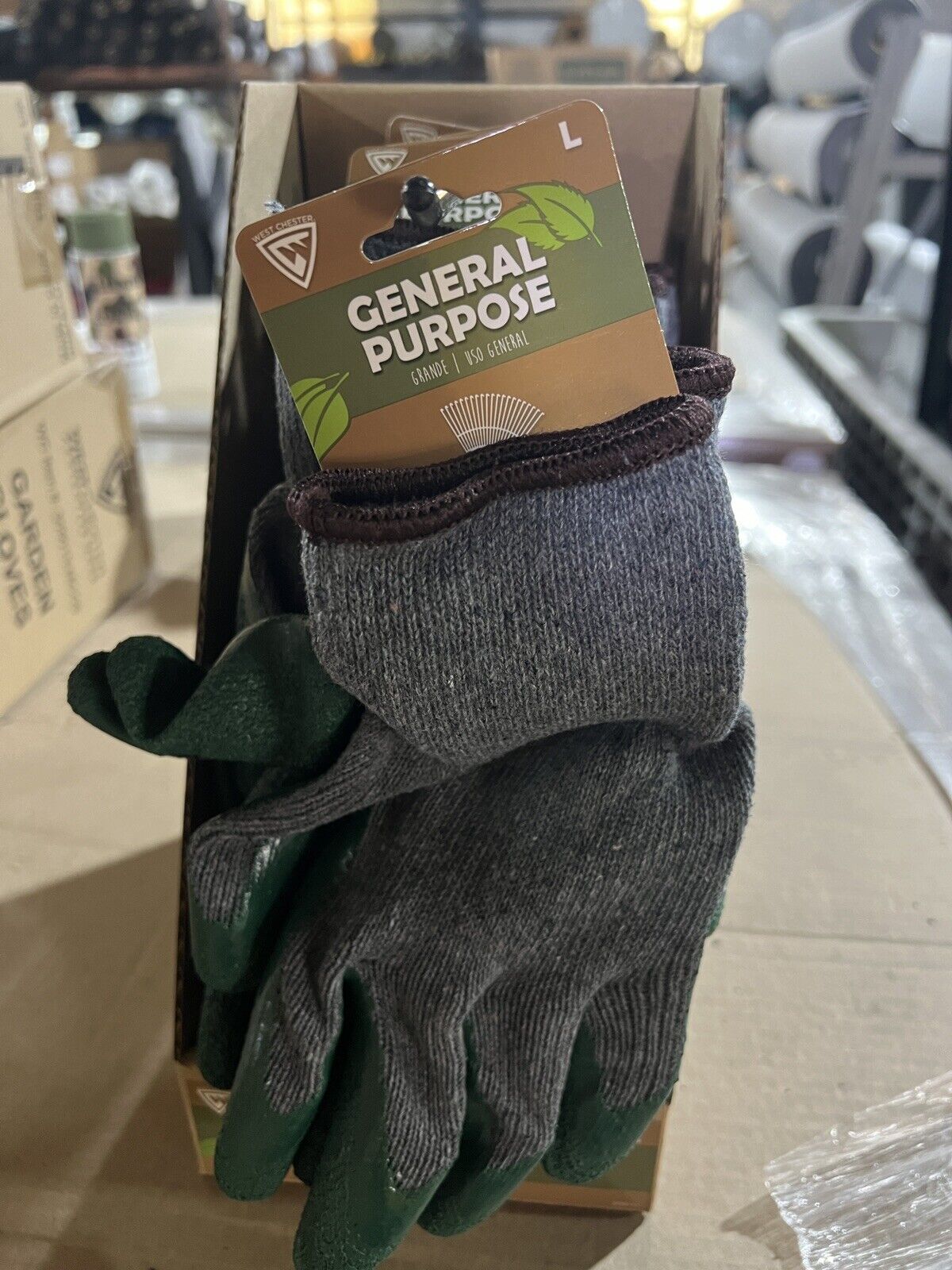 9 Pairs Westchester Green Knit Latex Palm Coated Nylon Work Gloves Large