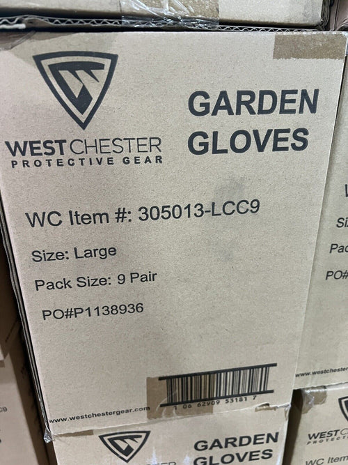 9 Pairs Westchester Green Knit Latex Palm Coated Nylon Work Gloves Large