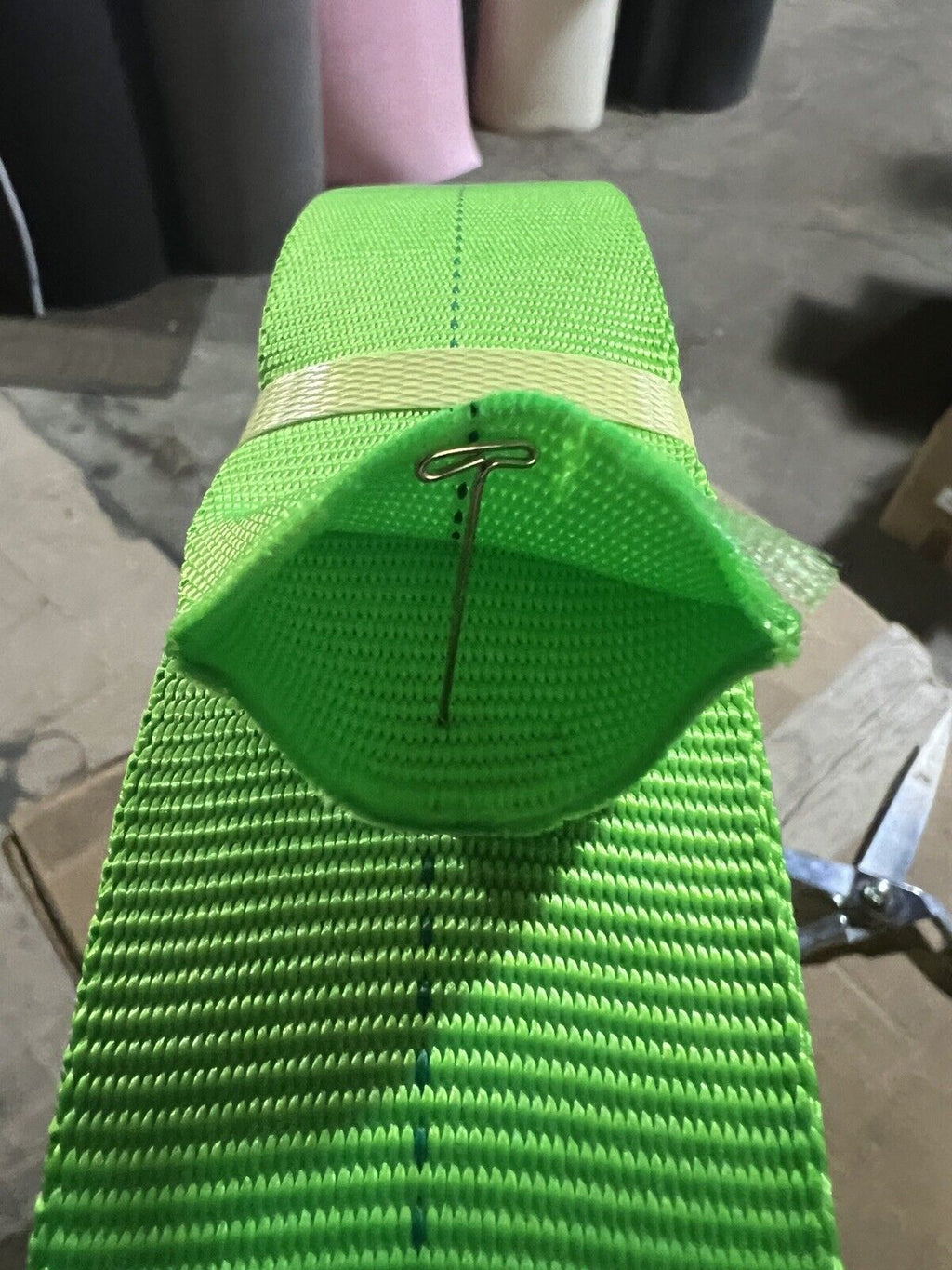 2in Lime Green Nylon Tubular Webbing 8000# Heavy Duty  10 Yard Piece MI-30456