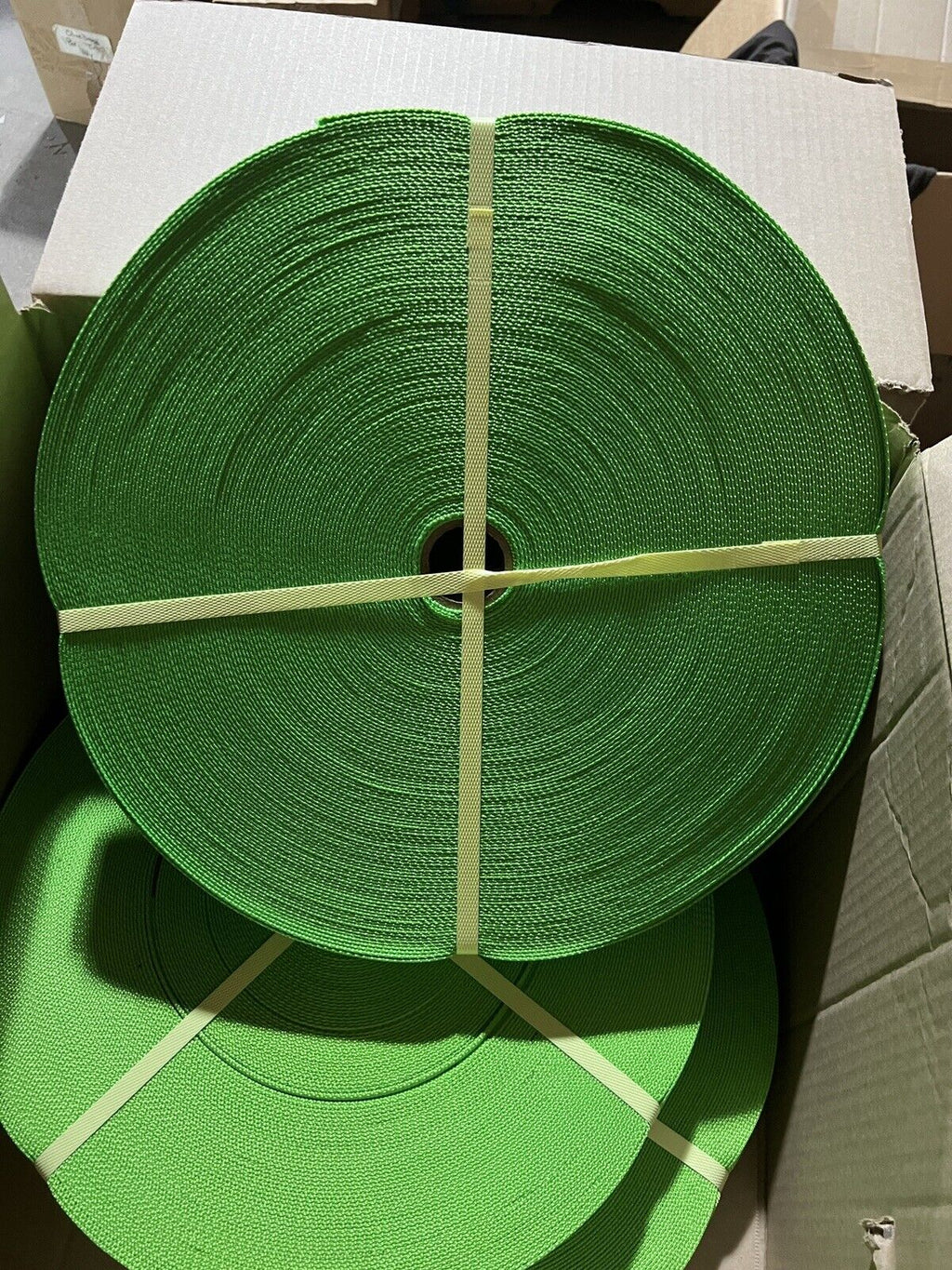 2in Lime Green Nylon Tubular Webbing 8000# Heavy Duty  10 Yard Piece MI-30456