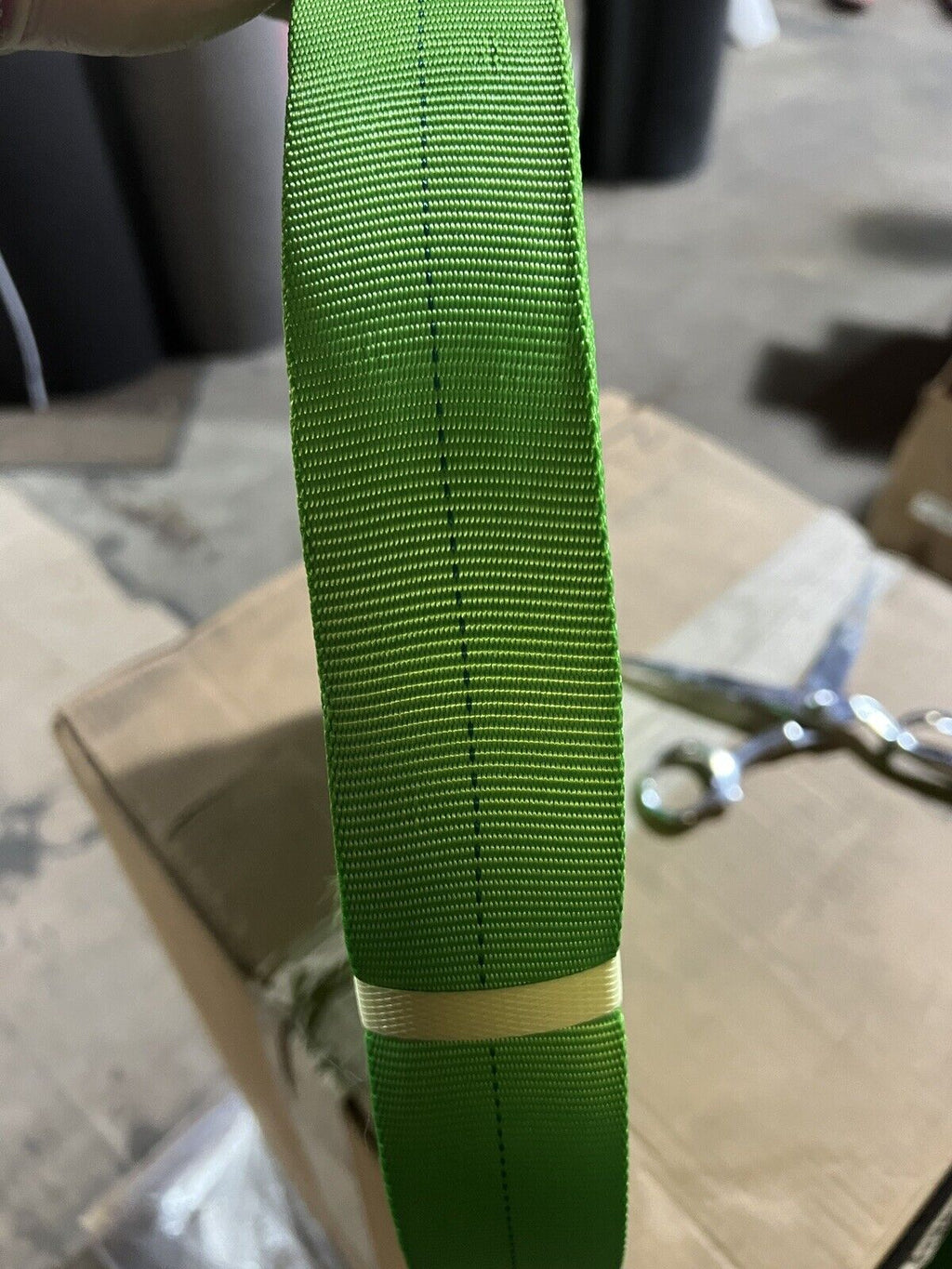 2in Lime Green Nylon Tubular Webbing 8000# Heavy Duty  10 Yard Piece MI-30456