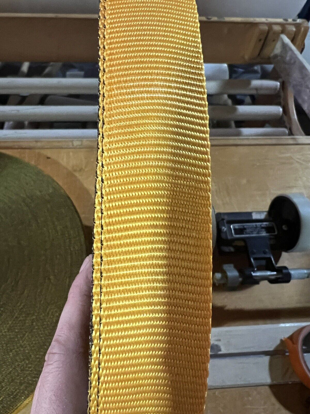 1.25” Inch Honeywell Yellow Nylon Tubular Webbing 8500# Heavy Duty 5 Yard Piece