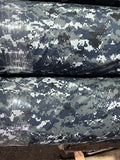 Navy Blue NWU Digital NyCo Camo Ripstop Fabric 60”