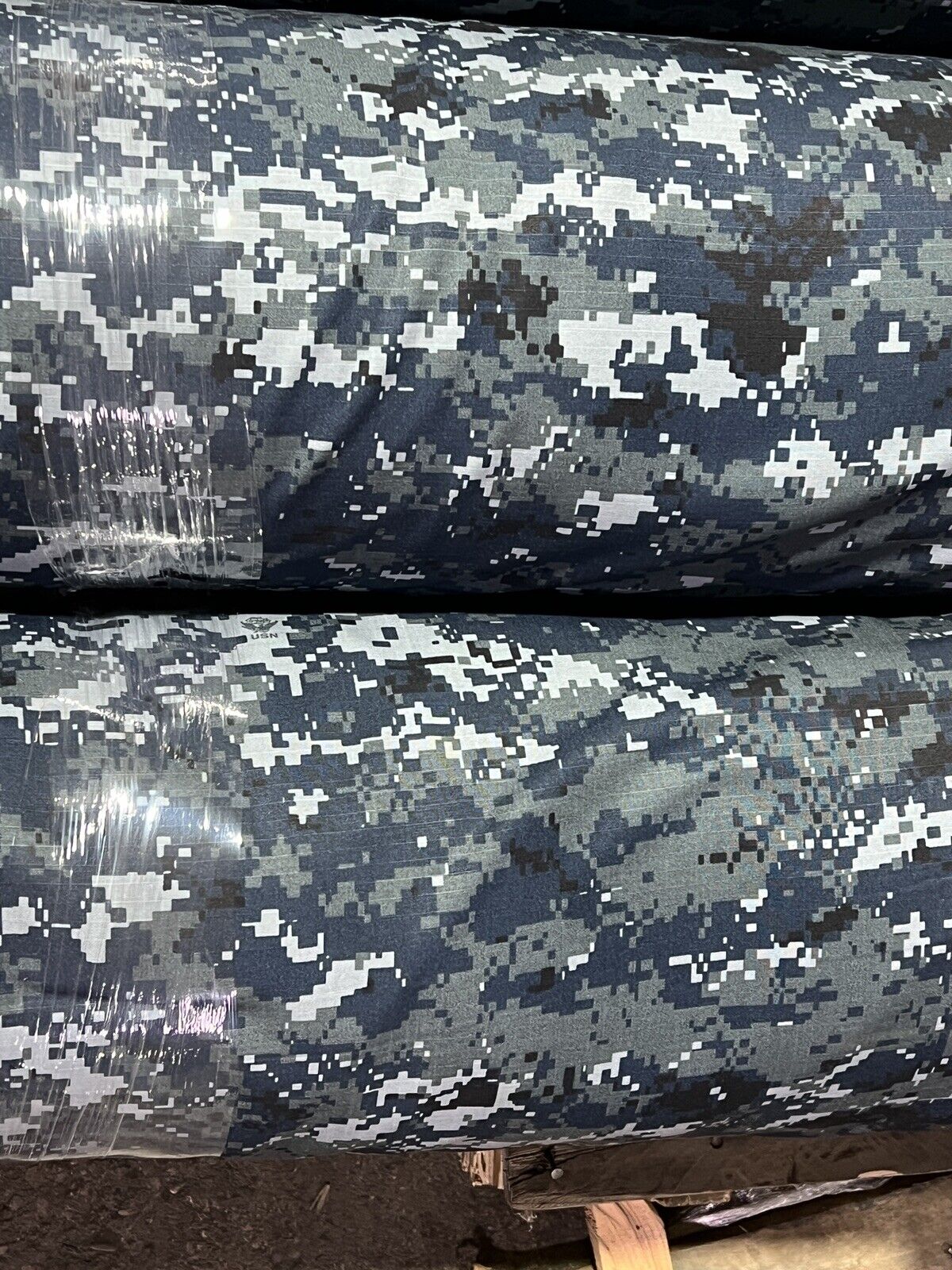 Navy Blue NWU Digital NyCo Camo Ripstop Fabric 60”