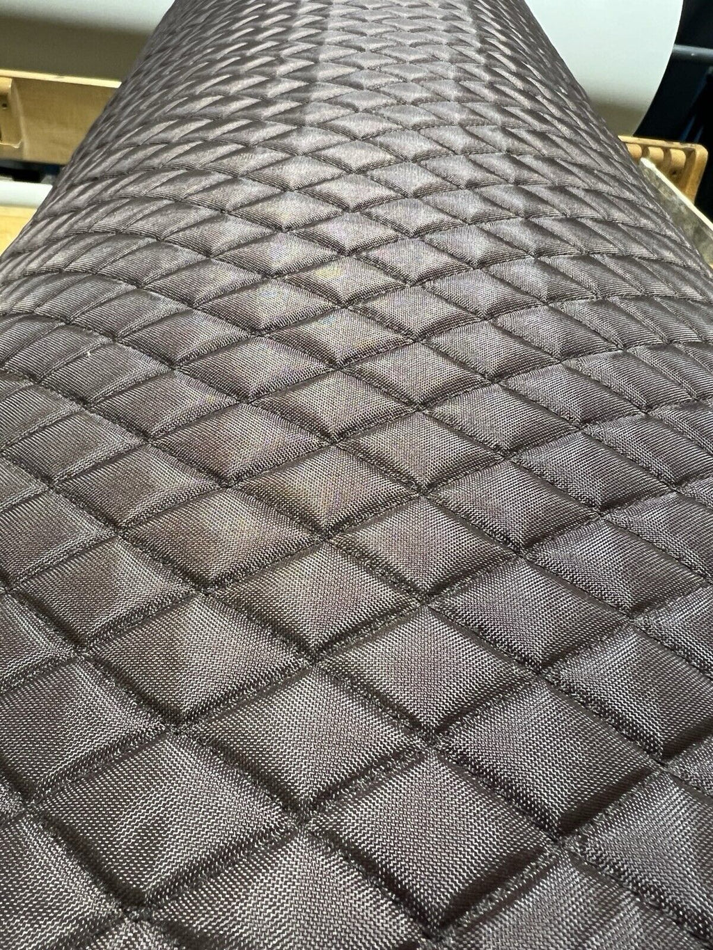 Brown Quilted Nylon 200D Quilting Fabric Plain Lining Padded Inner Batting 60"