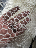 White Soft 1/2" Fishnet Netting by the Yard Mesh, 100" Wide MADE IN THE USA