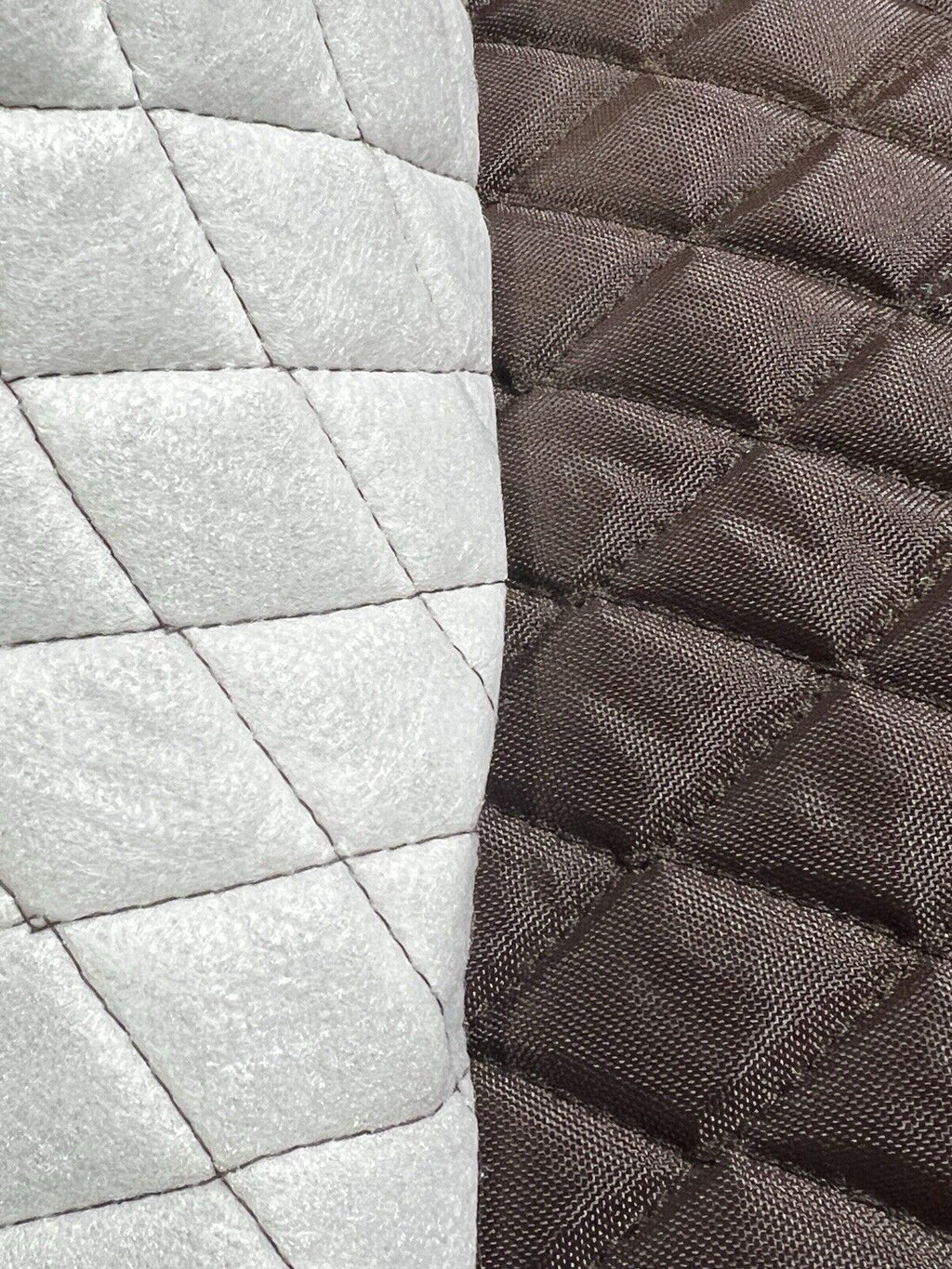 Brown Quilted Nylon 200D Quilting Fabric Plain Lining Padded Inner Batting 60"