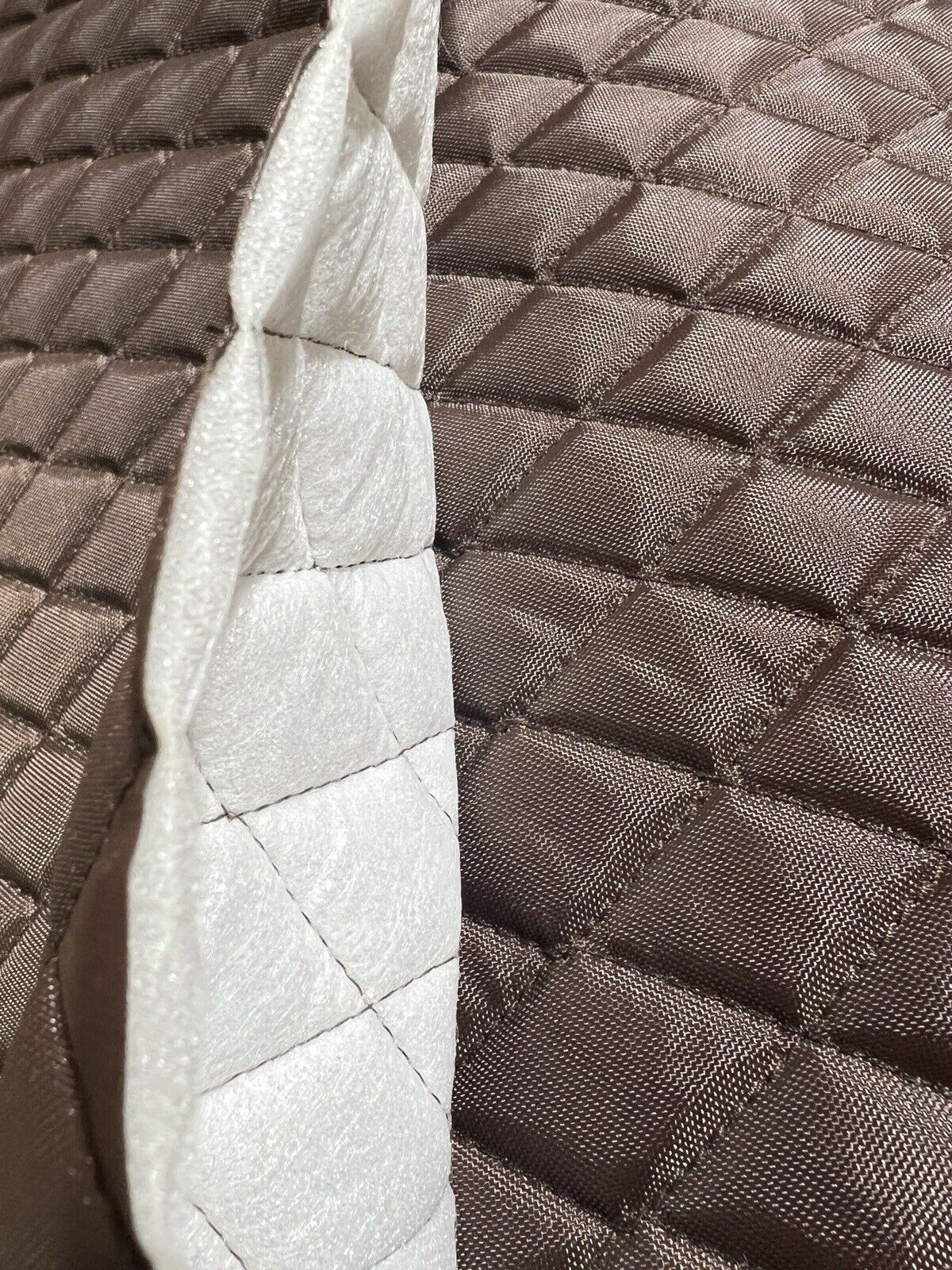 Brown Quilted Nylon 200D Quilting Fabric Plain Lining Padded Inner Batting 60"