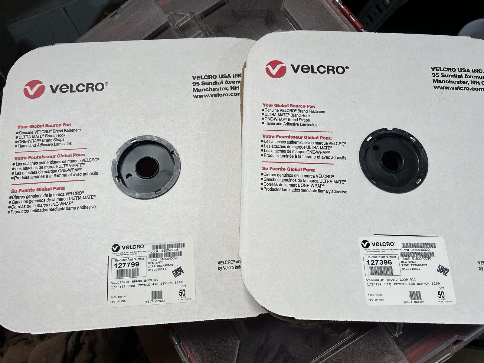 Velcro® Brand 1/2" COYOTE TAN 498 HOOK & LOOP SEW-ON-TYPE 50 YRDS On EACH ROLL