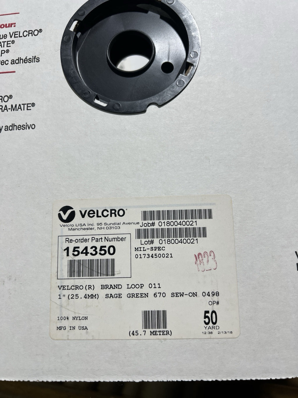 Velcro® Brand 1” Sage Green HOOK & LOOP SEW-ON-TYPE 50 YRDS On EACH ROLL