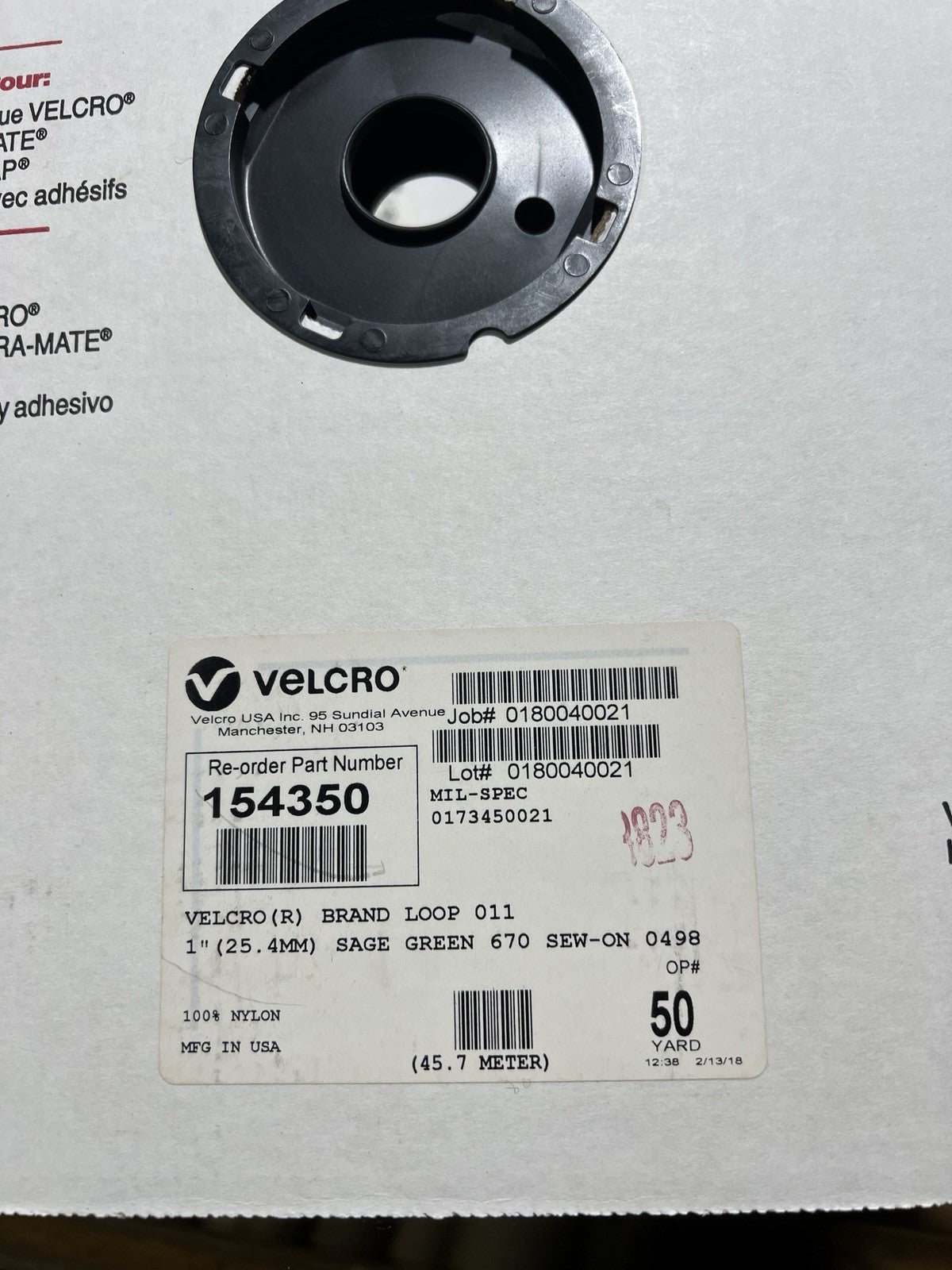 Velcro® Brand 1” Sage Green HOOK & LOOP SEW-ON-TYPE 50 YRDS On EACH ROLL