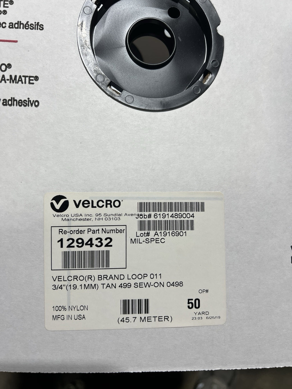 Velcro® Brand 3/4” TAN 499 HOOK & LOOP SEW-ON-TYPE 50 YRDS On EACH ROLL