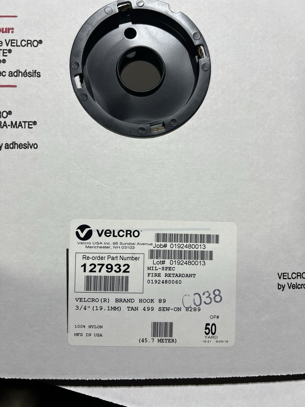 Velcro® Brand 3/4” TAN 499 HOOK & LOOP SEW-ON-TYPE 50 YRDS On EACH ROLL