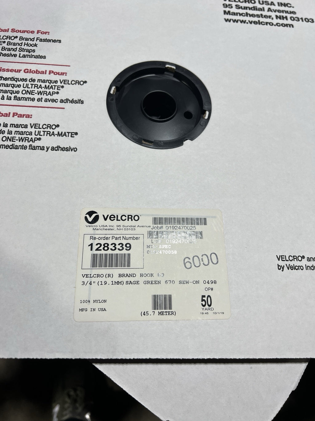 Velcro® Brand 3/4” Sage Green HOOK & LOOP SEW-ON-TYPE 50 YRDS On EACH ROLL