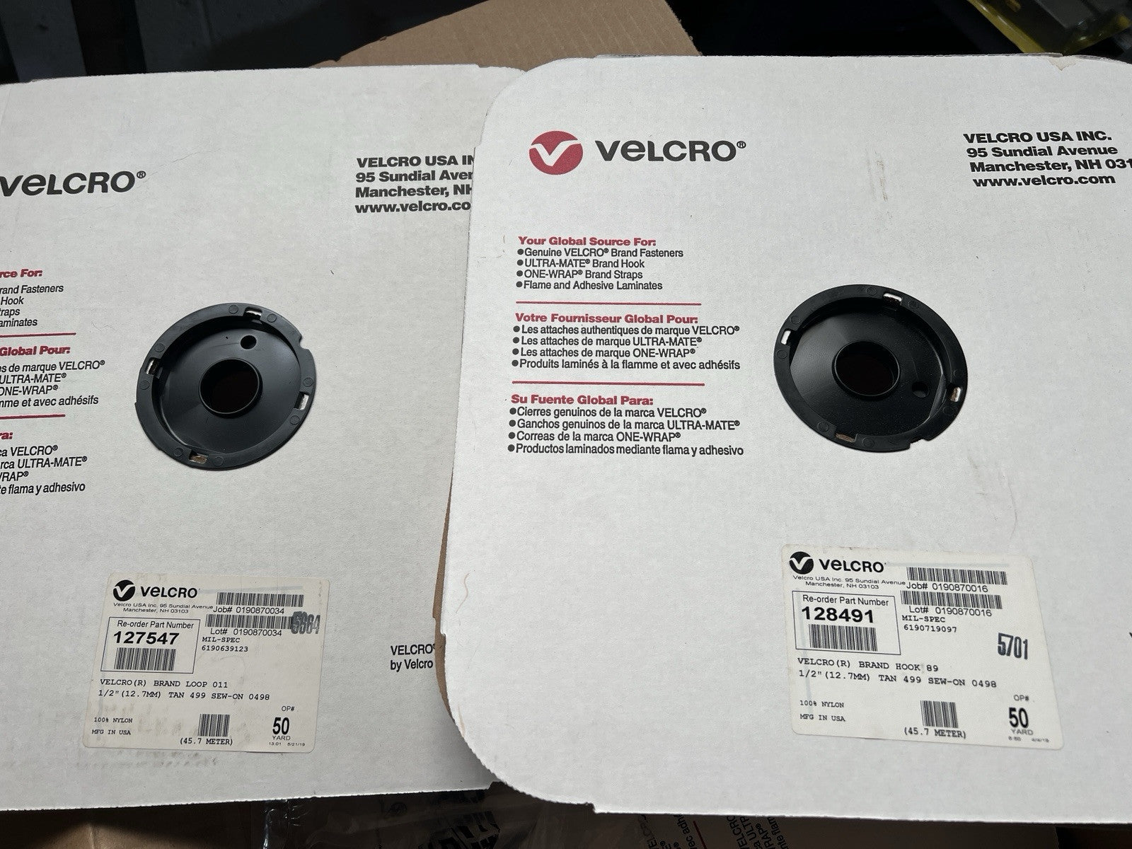 Velcro® Brand 1/2" TAN 499 HOOK AND LOOP SEW-ON TYPE - 50 YARDS On EACH ROLL