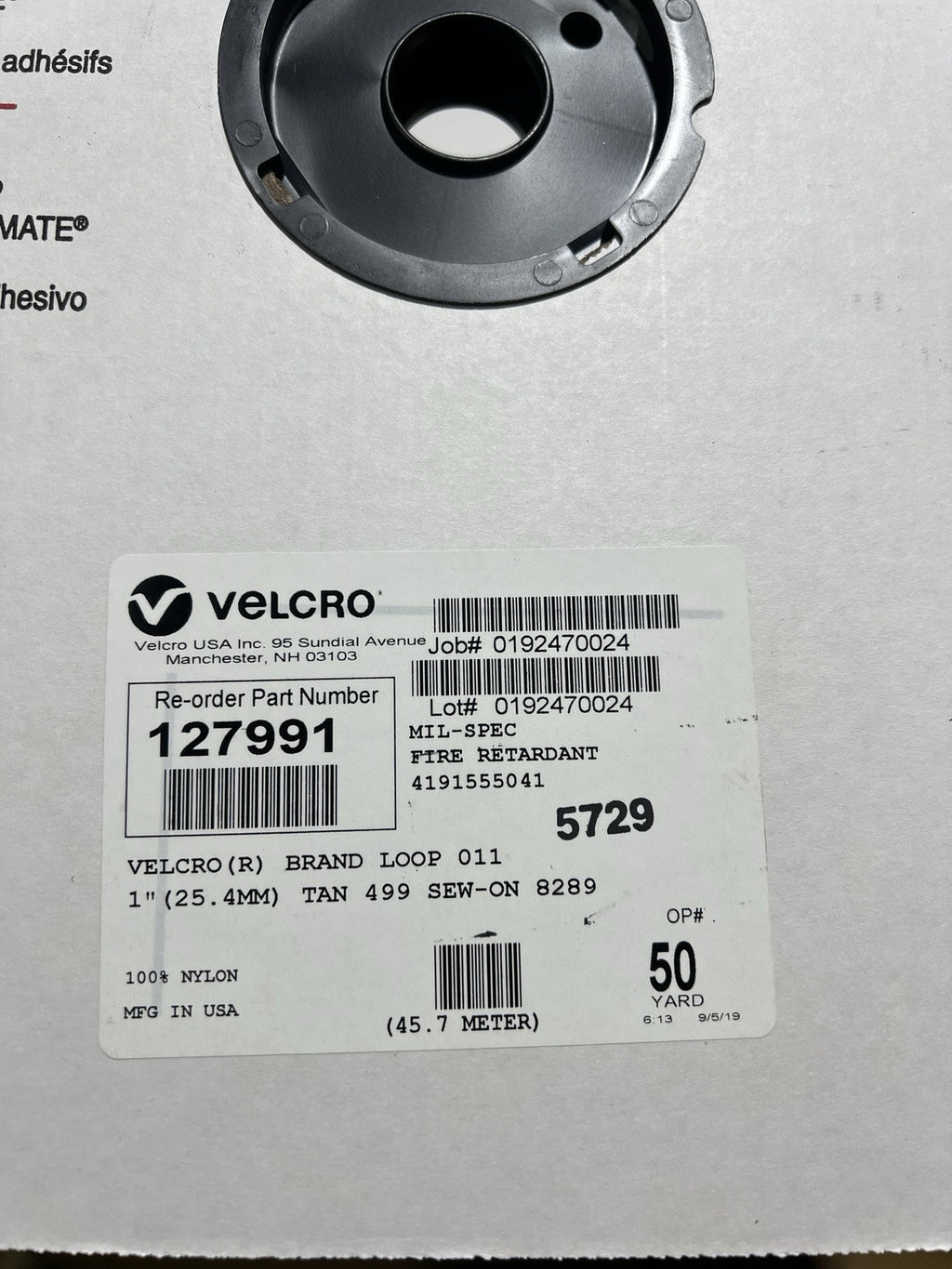 Velcro® Brand 1” TAN 499 HOOK & LOOP SEW-ON-TYPE 50 YRDS On EACH ROLL