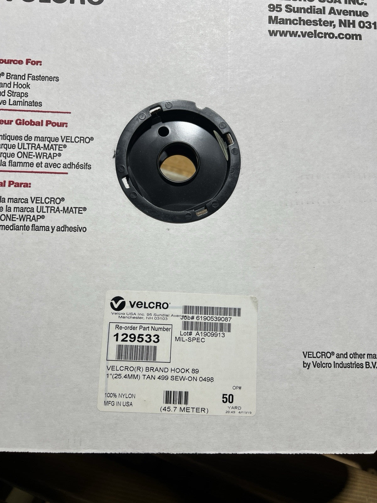 Velcro® Brand 1” TAN 499 HOOK & LOOP SEW-ON-TYPE 50 YRDS On EACH ROLL