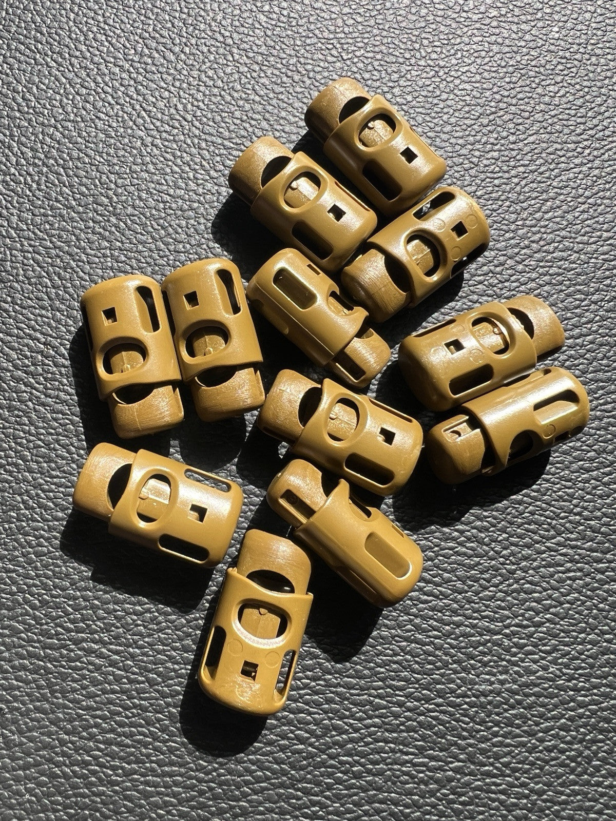 12pk YKK POM LC05SHD Stopper Spring Toggle Mil-Spec Coyote Brown 498 Made In USA