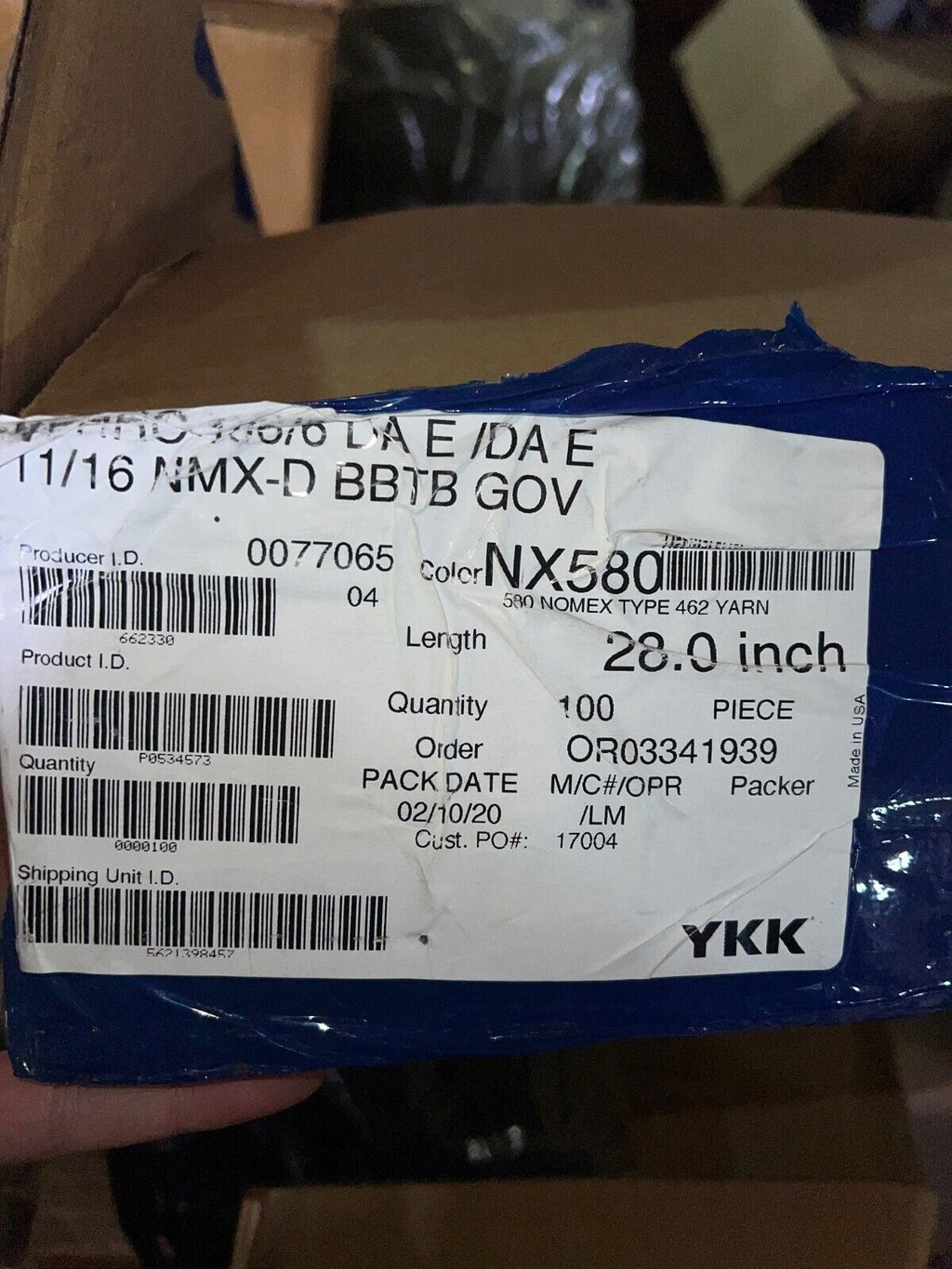 YKK Nomex Zippers NOMEX Assorted Sizes