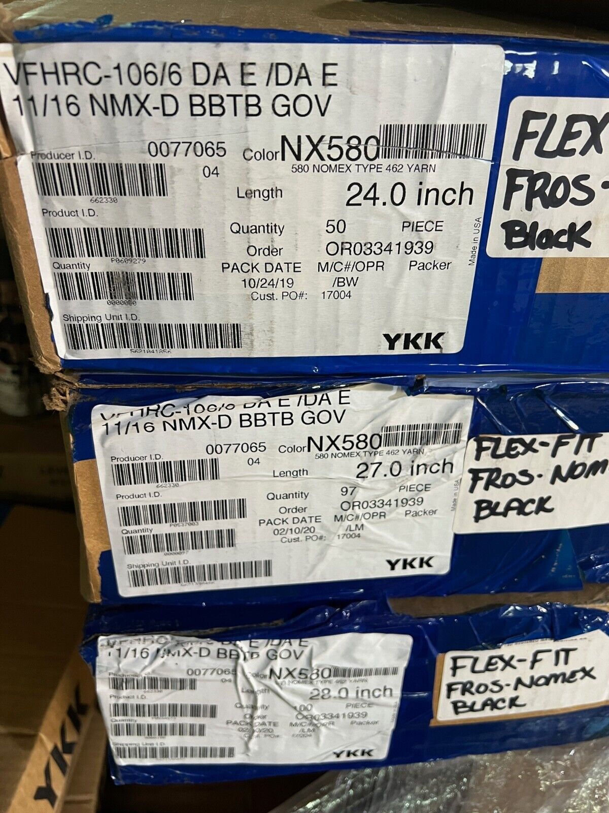 YKK Nomex Zippers NOMEX Assorted Sizes