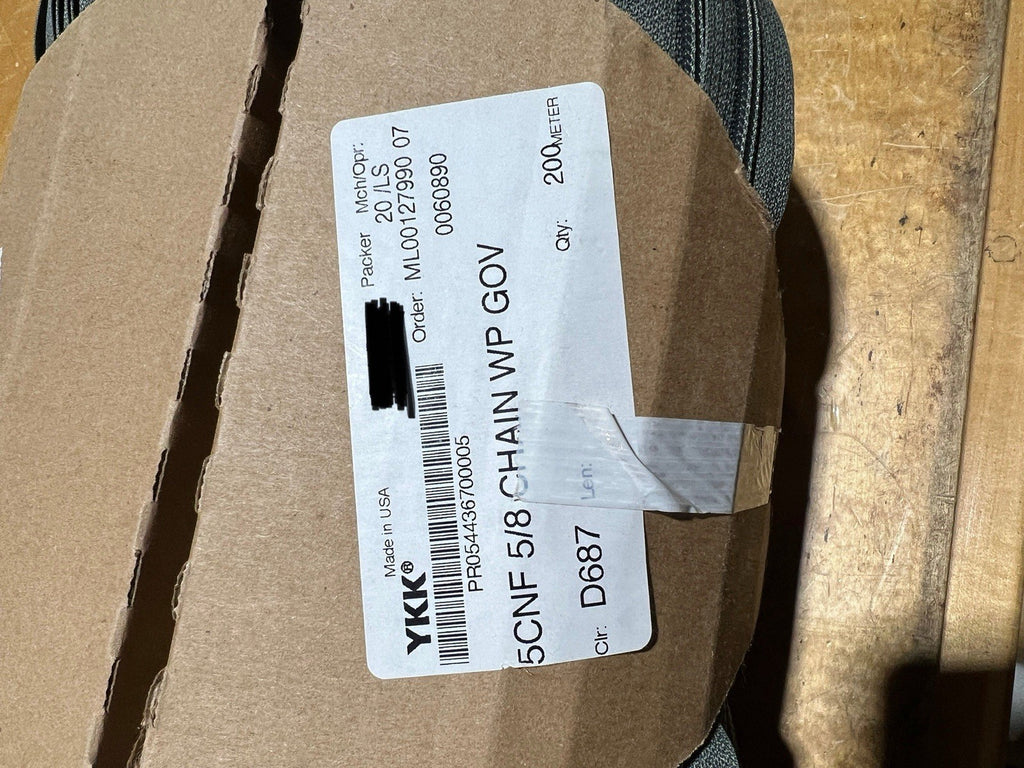 Foliage Green YKK Zipper coil chain 5CNF 5/8 inch,  218 Yards