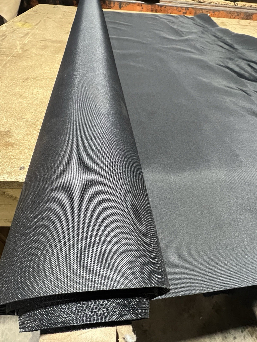 Black Nylon 200D Waterproof Coated  60" Nylon Fabric Midweight