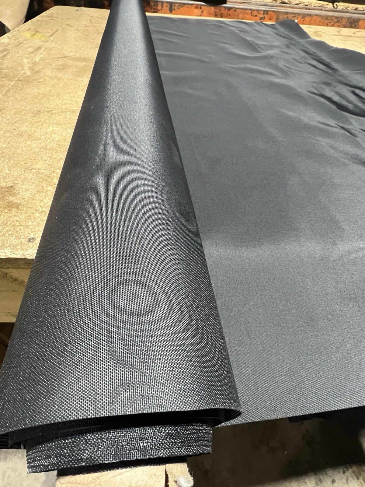 Black Nylon 200D Waterproof Coated  60" Nylon Fabric Midweight