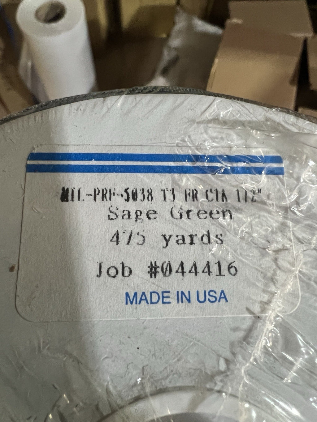 1-Roll MilSpec Binding Grosgrain Ribbon 1/2” MIL-PRF-5038 Sage Green 475 Yards