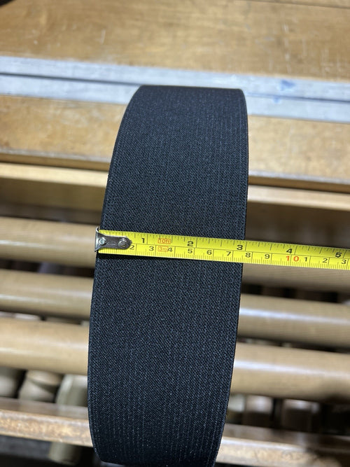 3in Wide Military Grade HD BLACK Elastic SOLD BY THE YARD