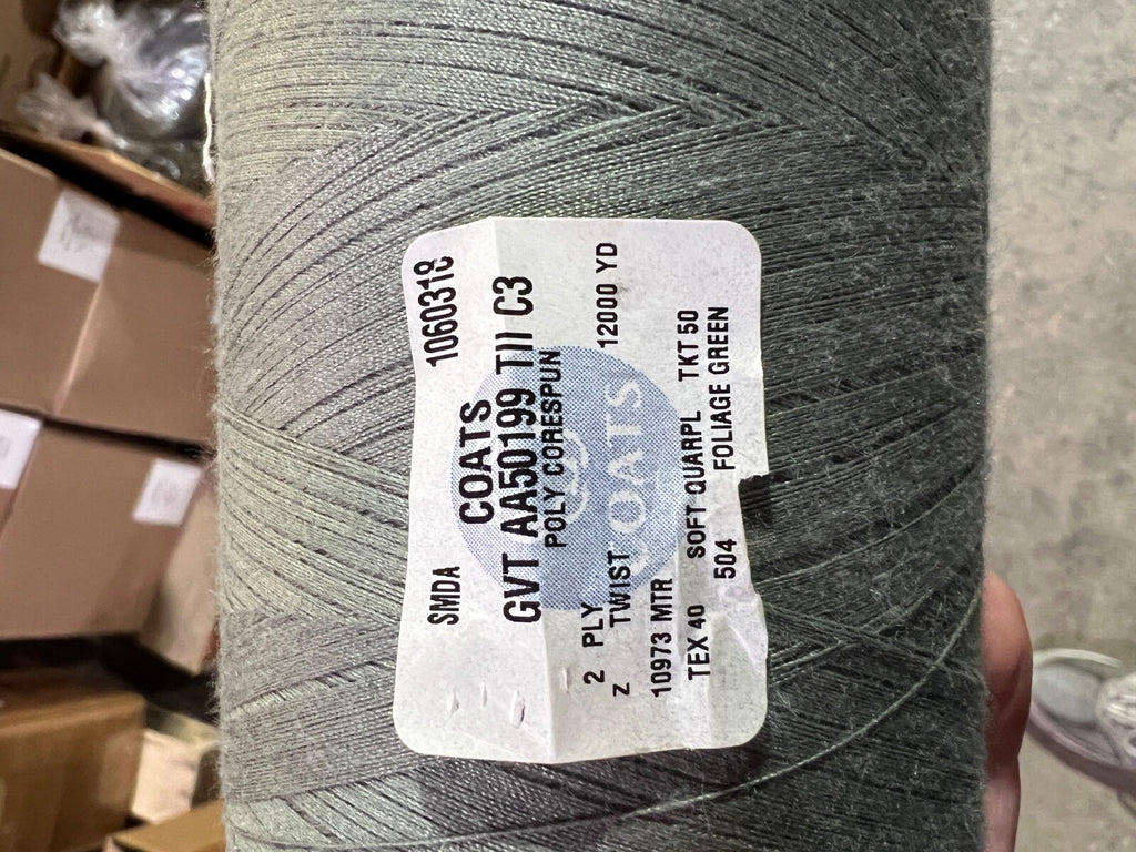 Coats GVT AA50199 Poly Corespun Thread – Foliage Green TKT 50 TEX 40 Military US