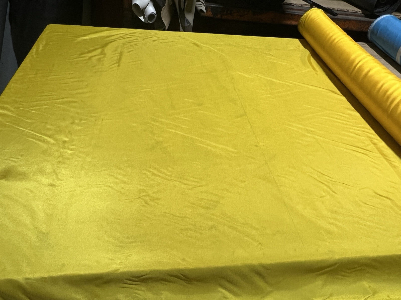 Bright Yellow 200D Nylon Fabric 60”W Brushed Medium Weight by the Yard USA