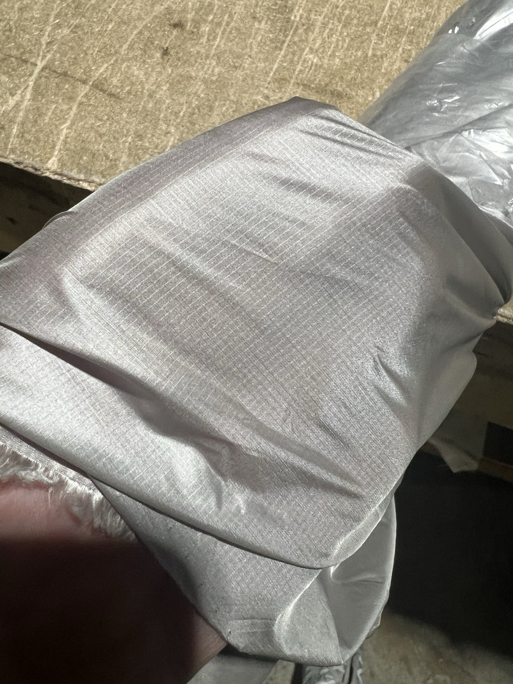 Limestone Tan Nylon Jacket Liner Fabric 60”W Garment Material by the Yard