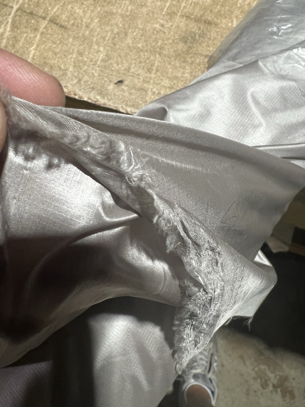 Limestone Tan Nylon Jacket Liner Fabric 60”W Garment Material by the Yard