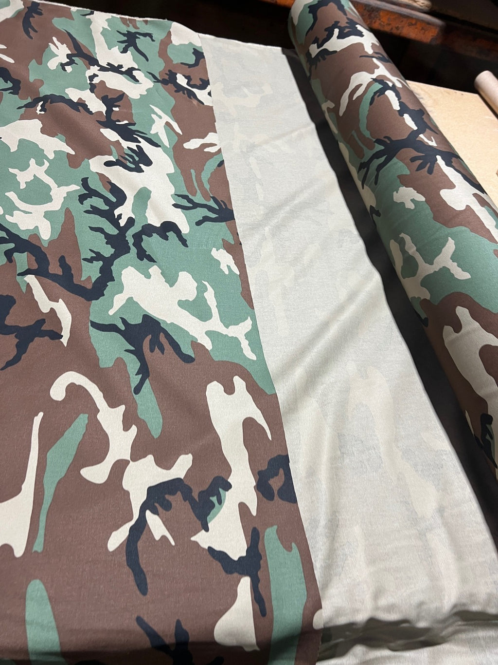 Woodland Camo 100% Cotton Twill Fabric 63" Military Reactive Print BTY