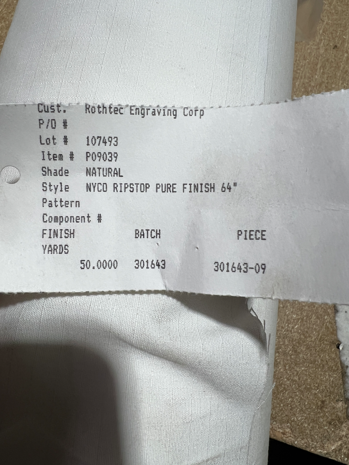 Natural Bright White NyCo Ripstop Wrinkle Military Fabric 64”